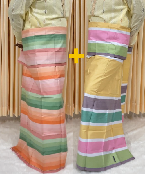 রয়েল কালচার এর রঙছোঁয়া যুগল লুঙ্গি কম্বো কোড ১৪৬৫+১৬৩২